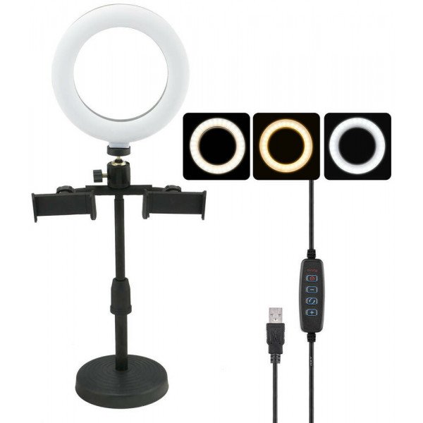 Wholesale 10 inch Selfie Ring Light with Table Top Stand & Cell Phone Holder for Live Stream, Makeup, YouTube Video, Photography TikTok, & More Compatible with Universal Phone (Black)